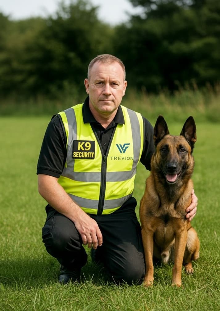 K9 security team on patrol