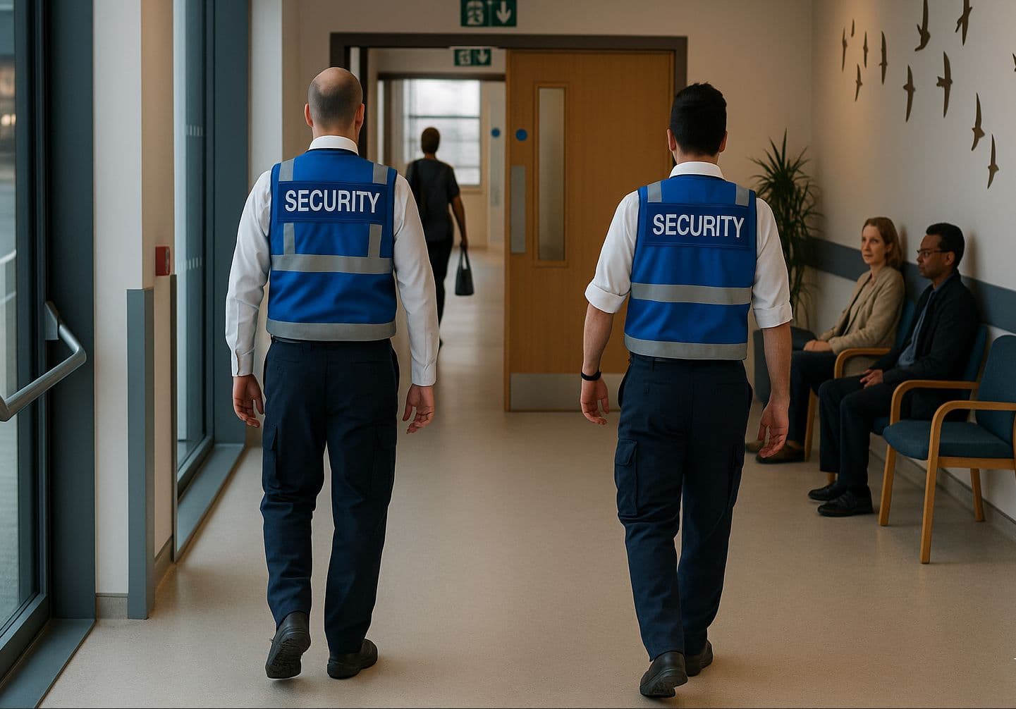 Security professional supporting staff at an education and healthcare campus